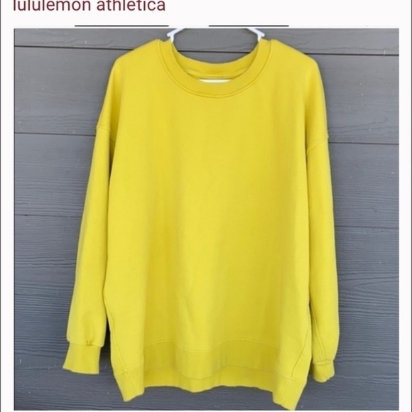 Lululemon Perfectly Oversized Crew Sweatshirt Soleil Neon Yellow Size 4 - Picture 5 of 13